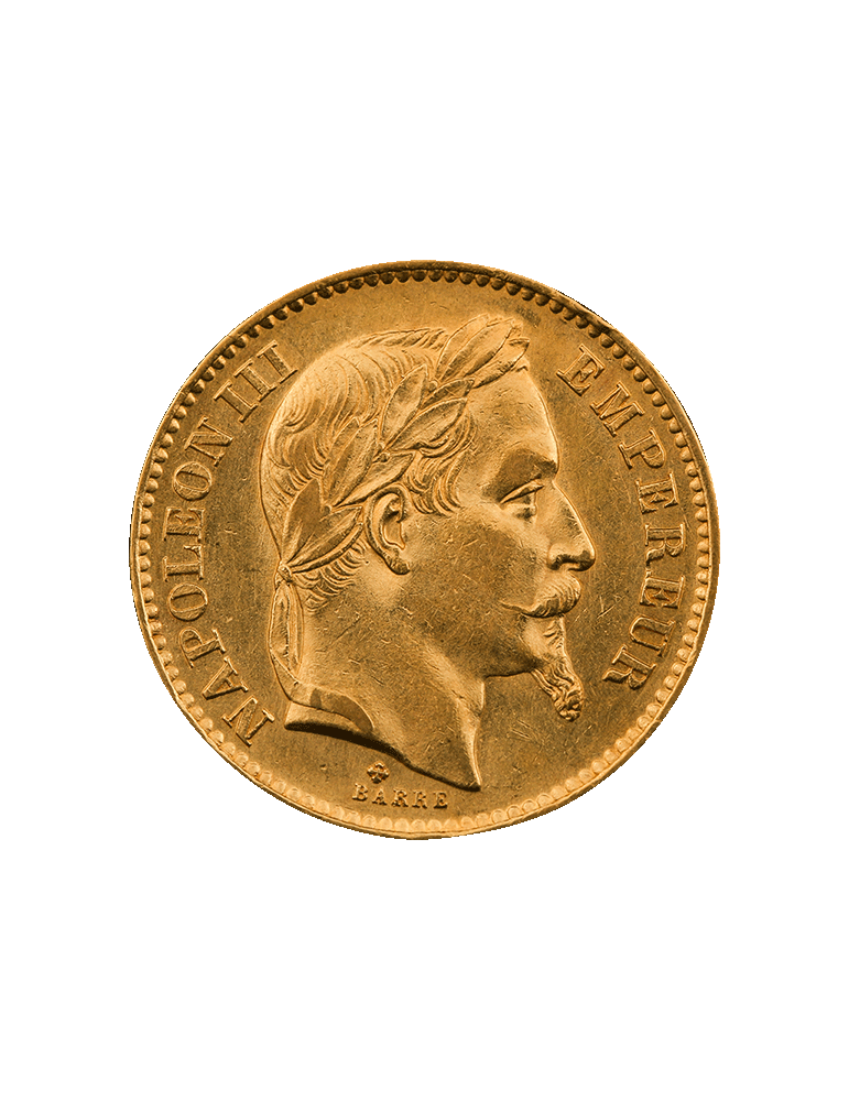 Pièce de 20 Francs Napoléon III Tête Laurée - face