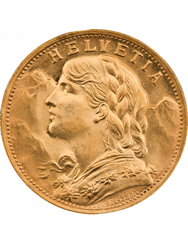 Pièce de 20 Francs Suisse - face