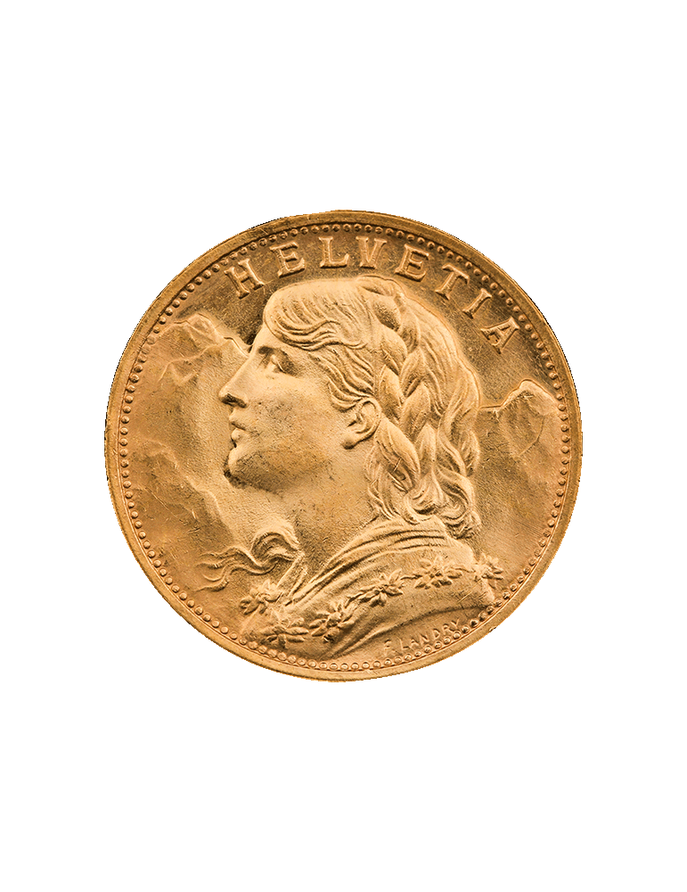 Pièce de 20 Francs Suisse - face